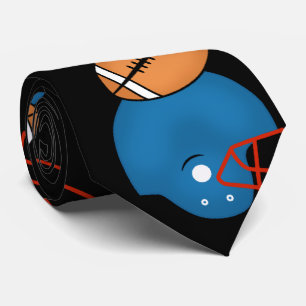 Cravate Thème de ballons de football et de casques à fond 