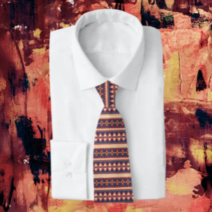 Cravate Threads nomades   Necktie Motif Aztèque
