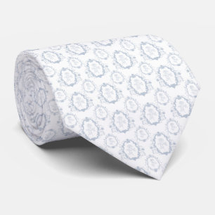 Cravate Tie à col délicat bleu avec des crêtes et des rose