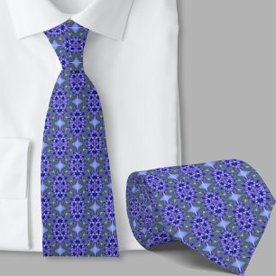 Cravate Tie à motif artistique bleu foncé moderne