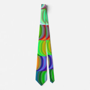 Cravate Tie à motif de vagues arc-en-ciel Groovy