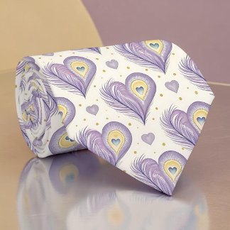 Cravate Tie à motif paon paonne