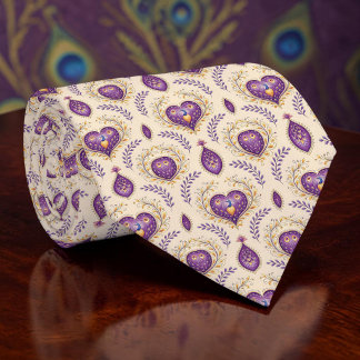 Cravate Tie à motif paon paonne