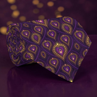 Cravate Tie à motif paon paonne