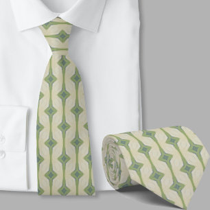 Cravate Tie à motif vert sauge artistique moderne