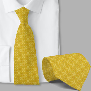 Cravate Tie avec motif géométrique jaune artistique modern