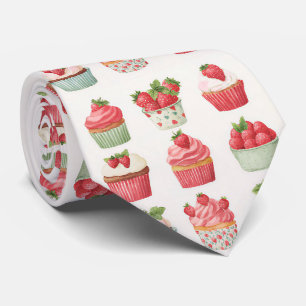 Cravate Tie Cottagecore Gâteau aux Fraises