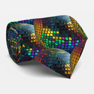 Cravate Tie de concepteur de soirée dansante - Boule disco