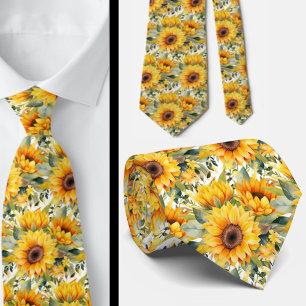 Cravate Tie de cou de bureau décontracté Tournesols de V