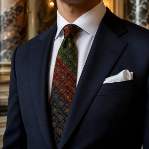Cravate Tie de luxe à médaillon tri-couleur Heritage