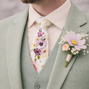 Cravate Tie de mariage floral – Necktie de printemps à l'a