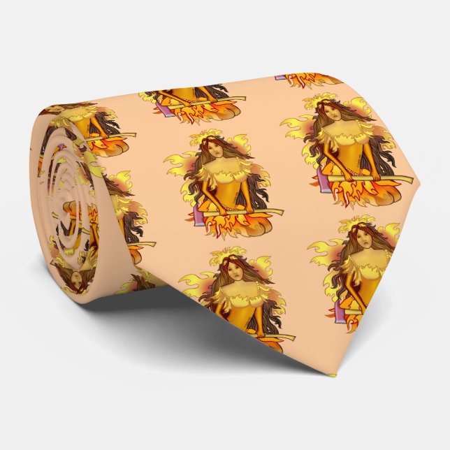 Cravate Tie de pompier de fée de flamme (Roulé)