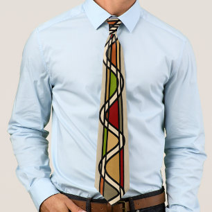 Cravate Tie de style vitrail avec des tons de couleur terr