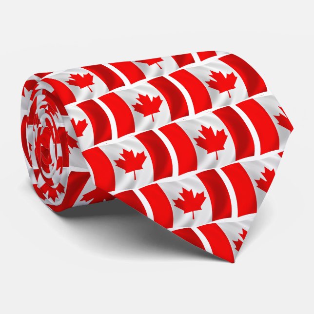 Cravate Tie Drapeau du Canada (Roulé)