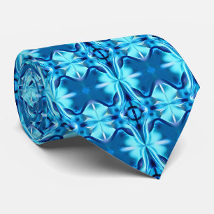Cravate Tie Dye Motif Necktie en Indigo et Ice Blue