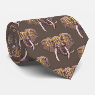Cravate Tie éléphant Sepia Afrrica