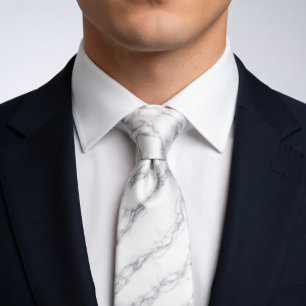 Cravate Tie en marbre blanc Pierre de Carrare élégante