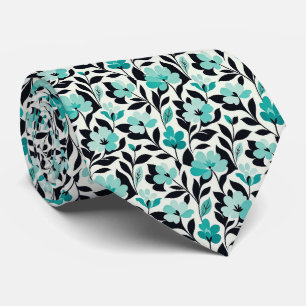 Cravate Tie en soie fausse Aqua + Noir   Gentleman Abstrai