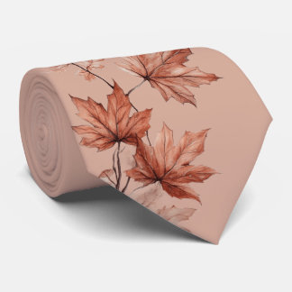 Cravate Tie feuille d'érable d'automne – Vieil oxyde et ro