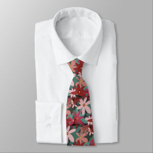Cravate Tie Fleurs Rouges Artistiques – Design Inspiré de