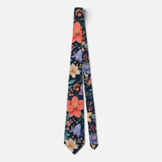 Cravate Tie Floral Luxe Minuit