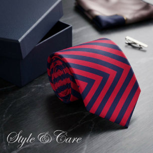 Cravate Tie formel rayé rouge et bleu marine