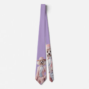 Cravate Tie Miss Poodle Rose 
