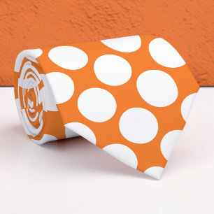 Cravate Tie personnalisé à gros pois orange