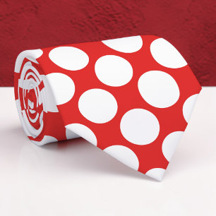 Cravate Tie personnalisé à gros pois rouges