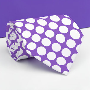 Cravate Tie personnalisé à gros pois violets Jumbo