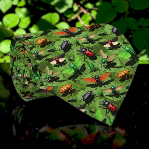 Cravate Tie personnalisé à motif de bugs et insectes