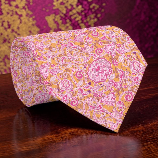 Cravate Tie personnalisé à motif floral paisley (Créateur téléchargé)