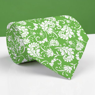 Cravate Tie personnalisé à motif floral vert