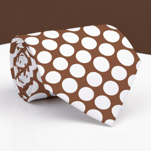 Cravate Tie personnalisé à pois marron Jumbo