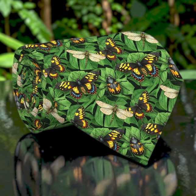 Cravate Tie personnalisé motif papillons et insectes (Créateur téléchargé)