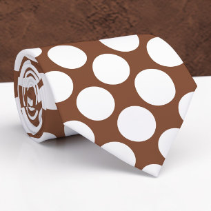 Cravate Tie personnalisé pois marrons géants