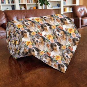 Cravate Tie personnalisé Rétro Canine Amoureux Aussie Chie