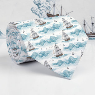 Cravate Tie personnalisé sur la vie marine nautique
