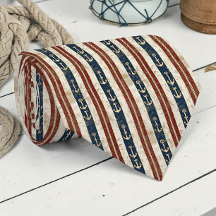 Cravate Tie personnalisé sur le thème nautique vintage