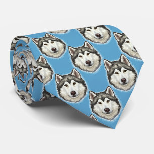 Cravate Tie Portrait Malamute d'Alaska – Amoureux de Chien