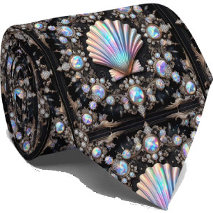 Cravate Tie pour amoureux de la plage   Motif coquillage d