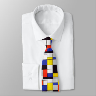Cravate Tie pour homme d'art abstrait moderne de Piet Mond
