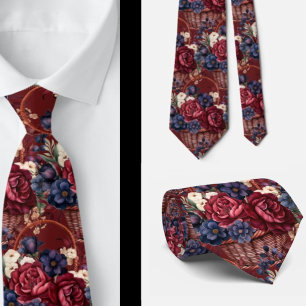 Cravate Tie pour Homme Nœud Papillon Floral pour Mariage