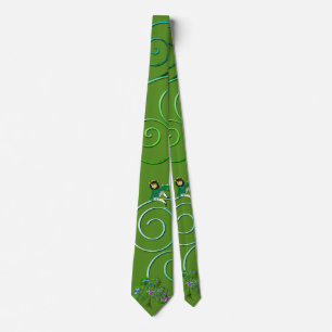 Cravate Tied de lutin et trèfles