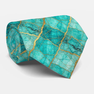 Cravate Tied de pierre de luxe Marbre turquoise, sarcell