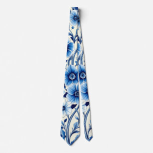 Cravate tied'indigo botanique