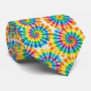 Cravate Tiedye Psychédélique Arc-en-ciel Col