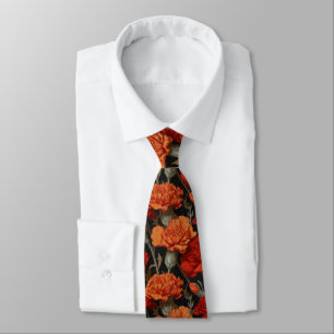 Cravate Ties Classiques pour Hommes Fleur de Carnation