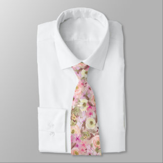 Cravate Ties de cou roses en pleine floraison magenta
