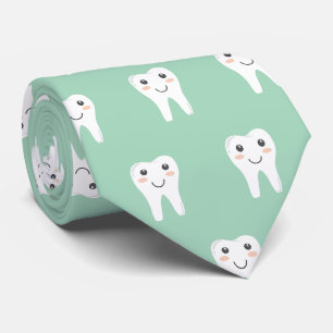 Cravate Ties de cou vert sauge pour dentiste dents dentair